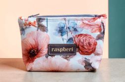 Etui na klucze z jasnego weluru w pastelowe kwiaty – handmade I