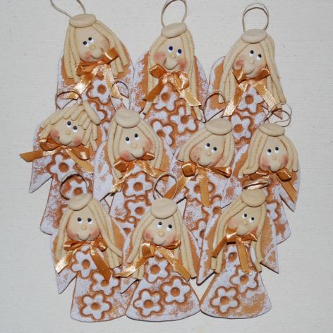 Lubimy Was - aniołki z masy solnej, prezenciki dla gości, dekoracja