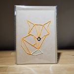 Kartka okolicznościowa - haftowana - lis - Kartka okolicznościowa - handmade - ręcznie robiona haftowana - lis