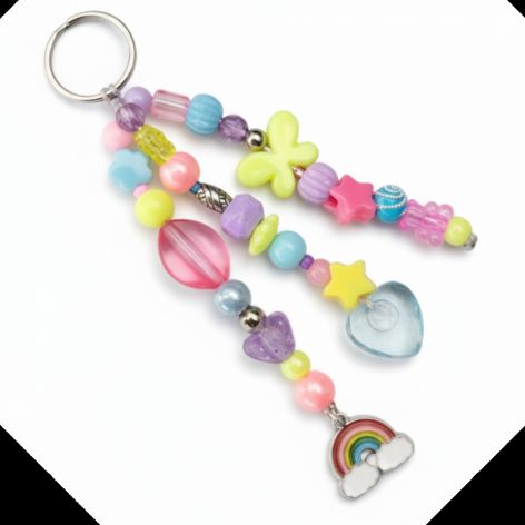 Kolorowy pastelowy breloczek z tęczą
