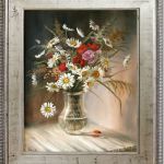 Bukiet Polnych Kwiatów,ręcznie malowany, olej - na prezent