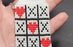 Brelok Serce kółko i krzyżyk Prezent na Walentynki Handmade