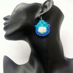 Kolczyki sutaszowe Blue - Długość 4 cm