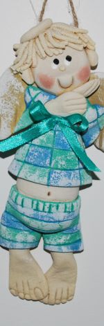 Nic nie powiem - aniołek z masy solnej, prezent, dekoracja