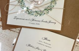 Zaproszenia komunijne z personalizacją z wiankiem