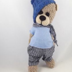 JANEK - szydełkowy miś, personalizowany prezent