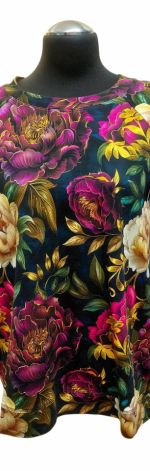 Bluzka damska ciemne kwiaty