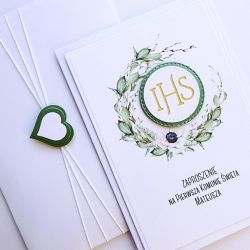 Zaproszenie komunijne handmade z Hostią