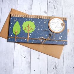 kartka kopertówka - drzewka - gwiazdy