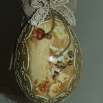 Jajo dekoracyjne - 15 cm - Pisanka na stojak -  decoupage  - 
