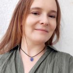 Błekitny w siateczce - wisior XS - Biżuteria boho