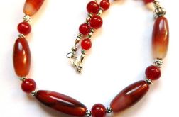 Pomarańczowe agaty, elegancki naszyjnik z agatami