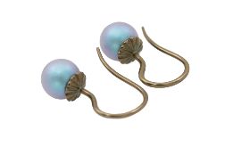 Kolczyki mosiądz z perłami Swarovski niebiesk
