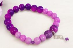 Bransoletka na gumce fuksja-róż