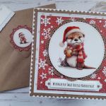 Kartka świąteczna z uroczą wyderką - Tył koperty z ozdobnym kółeczkiem