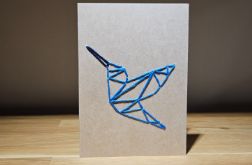 Kartka okolicznościowa - haftowana - koliber