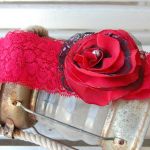 Retro opaska niemowlęca w czerni i czerwieni - 