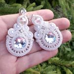 Kolczyki Ecru & Kryształy  - 