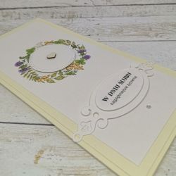 Kartka ślubna-serduszko w wianuszku Kartka ślubna-serduszko w wianuszku