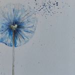 Niebieski dmuchawiec-akwarela 24/32 cm  - 
