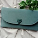 Szałwiowa torebka do ręki, kopertówka zielona - grynszpanowa