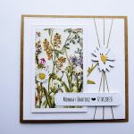 Kartka na ślub ze stokrotkami rustykalna  - Kartka ślubna ze stokrotkami