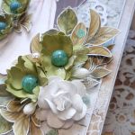 Kartka ślubna w zieleniach do pudełka - Z boku