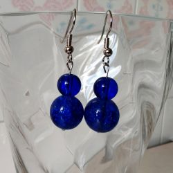 Kolczyki wiszące kobaltowe