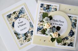 Kartka MŁODEJ PARZE kremowo-niebieska #1