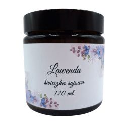 Świeczka Sojowa Ręcznie Robiona Lawenda 120 ml w Słoiczku 