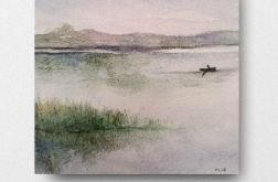 Morze-akwarela formatu 15/15 cm