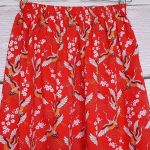 Spódnica japońskie żurawie na czerwonym tle - japoński nadruk