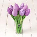 TULIPANY bawełniany wrzosowy bukiet - bawełniane wrzosowe tulipany