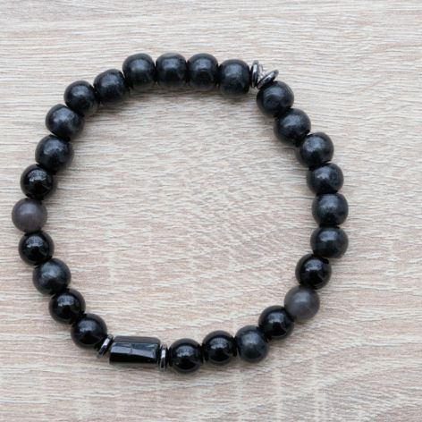 Czarna bransoletka dla mężczyzn