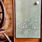 Ręcznie malowana, zielona komoda, szafka na buty, bieliźniarka, dmuchawce - 