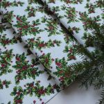 Bieżnik świąteczny - gałązki ostrokrzewu - serweta świąteczna