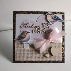 Kartka dla mamy Dzień Matki ptaszki