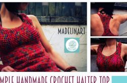 CROCHET HALTER TOP bez rękawów