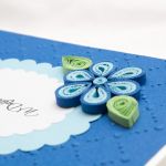 Kartka urodzinowa, niebieska, quilling - 