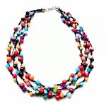 Multicolor naszyjnik sznurek i szkło - 