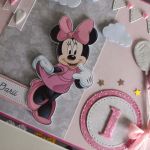 Personalizowana kartka na roczek urodzinowa ręcznie robiona A5 Minnie - Personalizowana kartka na roczek urodzinowa ręcznie robiona A5 Minnie