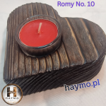 Świecznik drewniany serce grafit Romy No. 10 - 