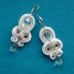 Kolczyki Biało-Srebrzyste & Złoto - 