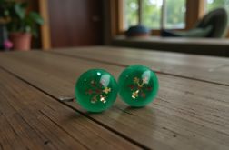 Zielone kolczyki z gwiazdkami