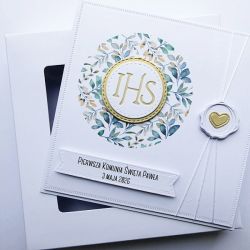 Skromna kartka na Komunię ręcznie robiona 