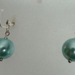 Błękitne perły Majorka i srebro, kolczyki z perłami - 