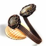 Bransoletka z miedzi z kwarcem z rutylem - kwarc z rutylem miedziana bransoletka