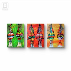 Tryptyk pt. BARWYMIŁOŚCI,  40x50x2 cm