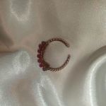 Pierścionek"Rubinek" z miedzi z naturalnymi rubinkami - Pierścionek regulowany