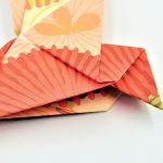 Magnes na lodówkę origami ptaszek rózowo-żółty - 4
